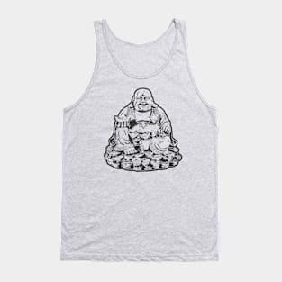 Buddhist Art Black Color Tank Top